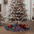 thumbnail image 5 of Daiia Paisley Drawing Merry Christmas Tree Skirt , Xmas Large Lace-up Tree Skirt, Santa Snowflakes Rustic Home Decorations New Year Party Farmhouse Decor-36", 5 of 7