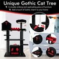 thumbnail image 5 of Demi Bonn 49" Gothic Cat Tree Tower with Coffin Bed, Cat Tree House with Scratching Post and Cat Condo, for Small Medium Cats, Black, 5 of 8