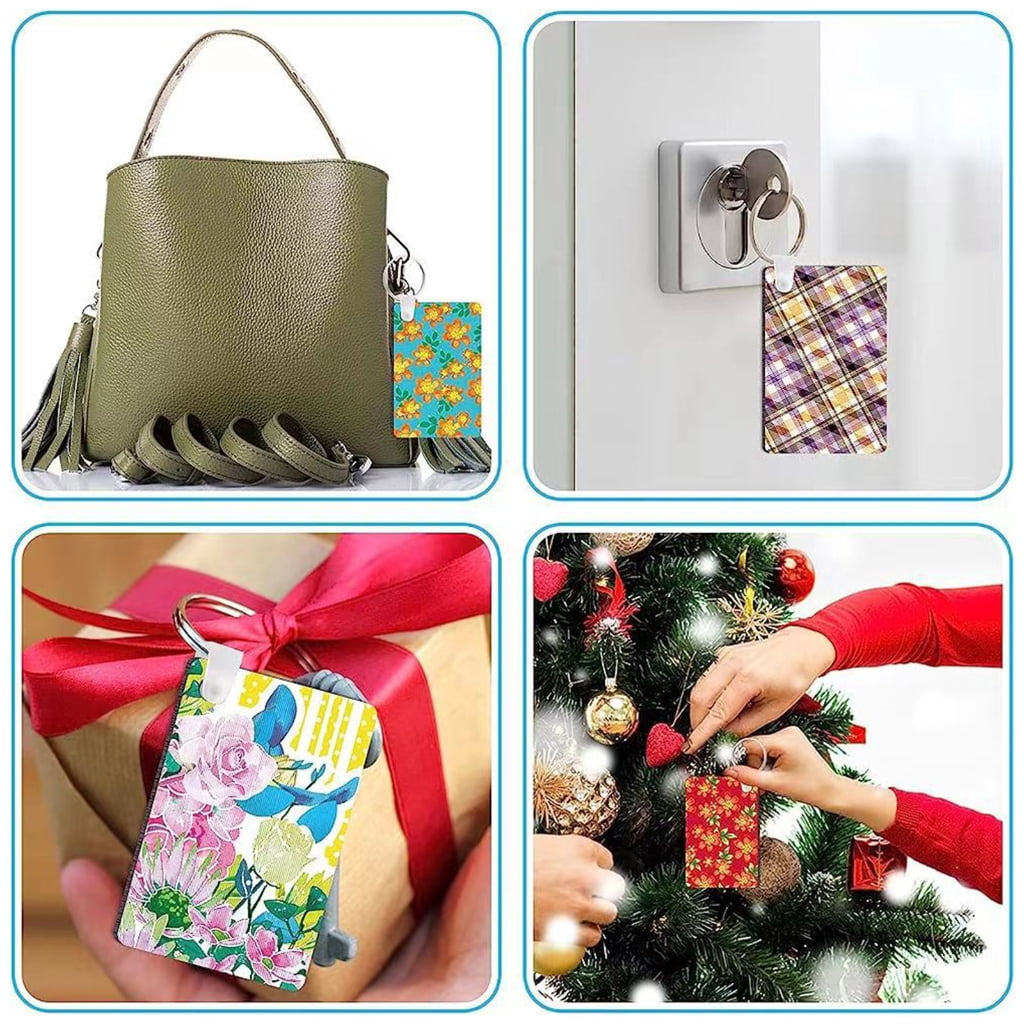 WINDLAND 200Pieces Sublimation Blanks for DIY Keychain Craft Ornament with Tassel