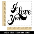 thumbnail image 2 of I Love You Elegant Text Self-Inking Rubber Stamp Ink Stamper - Blue Ink - Large 1-1/2 Inch, 2 of 7