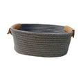 thumbnail image 2 of Cesta de almacenamiento de algodón tejida cesta de picnic decoración del hogar elegante cesta de fruta cesta de picnic para aperitivos sándwiches pan Gris S, 2 of 8