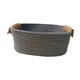 thumbnail image 2 of Cesta de almacenamiento de algodón tejida cesta de picnic decoración del hogar elegante cesta de fruta cesta de picnic para aperitivos sándwiches pan Gris S, 2 of 8