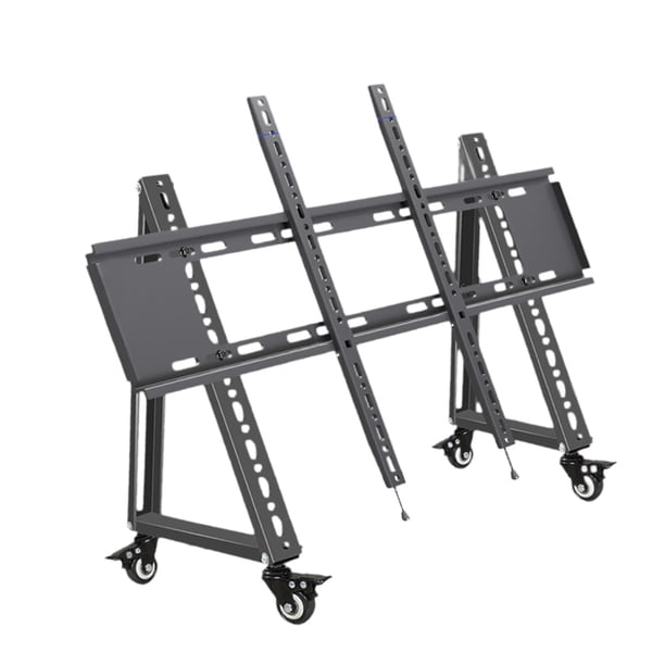 Soporte de TV móvil de baja altura, carrito para de piso, ahorro de espacio, estable, ángulo de visión ajustable para salas de reuniones, conf 55 pulgadas a 85 pulgadas
