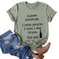 thumbnail image 2 of Gibobby Playera Corte clásico para Mujer Camiseta Mujer Top Estampado Letras(Verde claro,G), 2 of 5