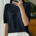 thumbnail image 1 of SwiftWear T-Shirts Décontractés à Manches Courtes pour Femmes avec Poche Col Rond en Coton Blouse, Coupe Ample Basique pour l'Été, Grande Taille & Régulier, 1 of 3