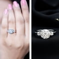 thumbnail image 4 of Rosec Jewels Lab Created Diamond 3 Stone Engagement Ring for Women - IGI Certified - E-VS1 Quality - with Jewelry Box, 925 Sterling Silver, US 4.00, 4 of 9