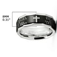 thumbnail image 3 of Metal Masters Mens Lords Prayer Stainless Steel Ring Christian Cross Bible Two-Tone, 3 of 7