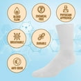 thumbnail image 3 of Grandeur Hosiery Men's Big and Tall King Size Diabetic Circulatory Non-Binding Top Loose Top Casual Crew Mid Calf Cotton Seamless Toe Socks 3-Pairs White X-Large, 3 of 5
