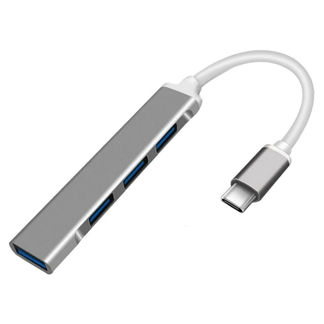 Tachiuwa Type C Hub Splitter Data Transfer 4 Ports Laptop Docking Station USB 3.0 Hub Gray
