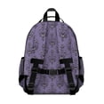thumbnail image 3 of Purple Gothic Bat Pattern Backpack for School,Cute School Bag,Schoolbag with Adjustable Shoulder Straps & Padded Back,15.25"x11.5"x5.25", 3 of 5