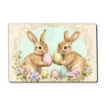 thumbnail image 3 of FEOLGEHLY Happy Easter Door Mat, Bunny Eggs Welcome Doormat for Indoor Outdoor, Spring Floor Mat Non-Slip Washable for Porch Front Door Entrance, 16x24 inch Easter Decorations Door Mat, B, 3 of 7