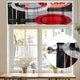 thumbnail image 7 of Red Gray Black Valances for Windows, 42 x 12in, Abstract Round Modern Art Rod Pocket Kitchen Valance Curtain Light Filtering Window Treatments for Living Room Bedroom, 1 Panel, 7 of 7