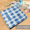 thumbnail image 4 of FORMRS 3 Ring Photo Album 4"x6" Self Adhesive Large Capacity PU Leather Cover, Blue Plain, 4 of 8
