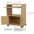 thumbnail image 4 of Kings Brand Furniture - Byron Microwave Kitchen Cart with Two Doors and Shelf for Storage, Beech, 4 of 4