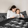 thumbnail image 5 of Manfei Minimalist Geometric Striped 7 Pieces Full Size Bedding Sets,Chic Bowknot Full Size Bed in a Bag,Black Reversible, 5 of 7