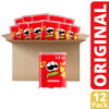 Pringles Potato Crisps Chips Original Flavored Salty Snack, Lunch Food, Single Serve 1.3 Oz Cans (12 Pack Bulk Boxed And Sealed For Freshness)
