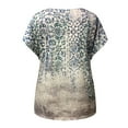 thumbnail image 4 of Pompotops Femmes Été Mode en Vrac O-Cou Imprimé Décontracté Manches Courtes Tops, 4 of 8