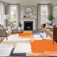 thumbnail image 3 of Burnt Orange Grey Area Rug 5x8 FT, Non Slip Bedroom Throw Carpet, Abstract Geometric Oil Painting Modern Washable Soft Floor Carpet Non-Shedding Rug for Living Room Nursery Dorm Office, 3 of 9