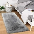 thumbnail image 3 of Homore Modern Soft Faux Bedroom Carpet, Outdoor Rugs, 3' x 5' , Gray, 3 of 8