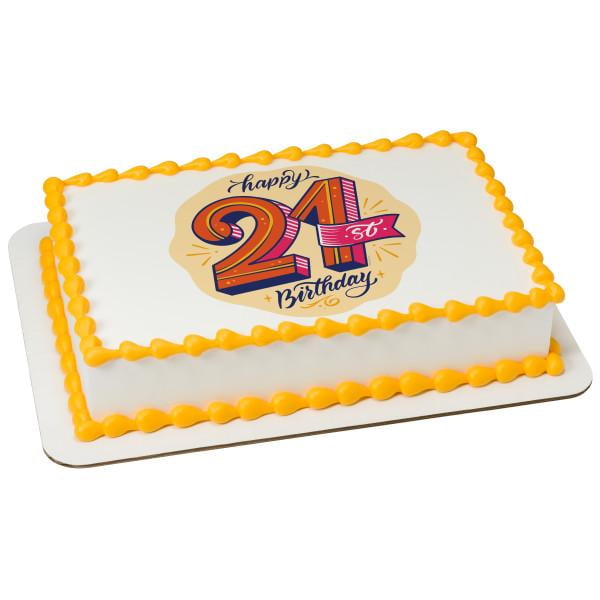 Novelty 21st Birthday Mix Female 12 Edible Stand Up wafer paper cake toppers 