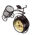 thumbnail image 2 of 1 pieza de reloj con forma de bicicleta, reloj retro creativo de hierro, adorno de escritorio para la decoración del hotel, tienda del hogar, sin batería (café), 2 of 5