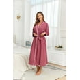 thumbnail image 4 of ANLIQI Women's 100% Cotton Robes Lightweight Long Bathrobe Kimono Robe for Women Soft Loungewear with Pockets (Purplish,Small), 4 of 6