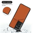thumbnail image 5 of Feishell Fit for Samsung Galaxy S21 Ultra Phone Case with Wrist Strap,Shockproof Premium PU Leather Back Magnetic Buckle Flip Kickstand Credit Card Slots Anti-Scratch Protective Cover,Brown, 5 of 6
