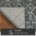 thumbnail image 6 of Well Woven Nors Dark Grey Indoor/Outdoor Flat Weave Pile Nordic Lattice Pattern Area Rug 9x13 (9'3" x 12'6"), 6 of 10