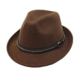 thumbnail image 2 of Sombreros Fedora Yuyangstore Sombrero para el sol informal Sombrero de jazz para viajes Marrón oscuro, 2 of 8
