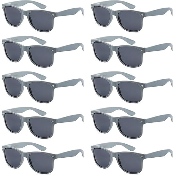 HOT DEAL 10 Pack Grey Retro 80s Sunglasses