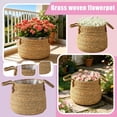 thumbnail image 2 of Woven Plant Basket Seagrass Planter Pot Cover with Handles,26x28cm Handmade Natural Straw Container for Indoor Potted Plants,Rustic Boho Decor for Living Room Office Home Garden, 2 of 7