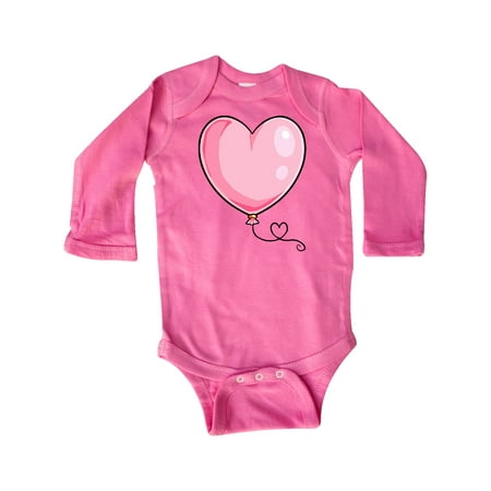 

Inktastic Pink Balloon Heart Gift Baby Boy or Baby Girl Long Sleeve Bodysuit