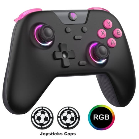 EasySMX Wireless Gaming Controller for PC/Android/iPhone/Switch/Steam/TV, Bluetooth Controller with RGB Lights, Hall Joysticks/Hall Triggers, Support Multi-Platform & Black Myth: Wukong