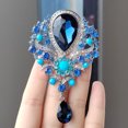 thumbnail image 5 of Broche con colgante de gota de agua grande de cristal retro europeo y americano, broche con ramillete de diamantes de imitación exagerados, accesorios de ropa, accesorios para mujer, 5 of 5
