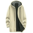 thumbnail image 5 of TTUHYWXI Womens Long Hoodies Zip Up Hoodie Fall Winter Fleece Jackets Soft Sherpa Tunic Sweatshirts Warm Long Coats (Beige, XL), 5 of 5