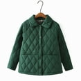 thumbnail image 5 of Women's Winter Coats Sevevn Women Warm Quilted Jackets Long Sleeve Button Up Soild Puffer Jacket Coats With Pockets, 5 of 8