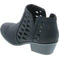 thumbnail image 3 of Soda Women's Perforated Cut Out Stacked Block Heel Ankle Booties, 3 of 7