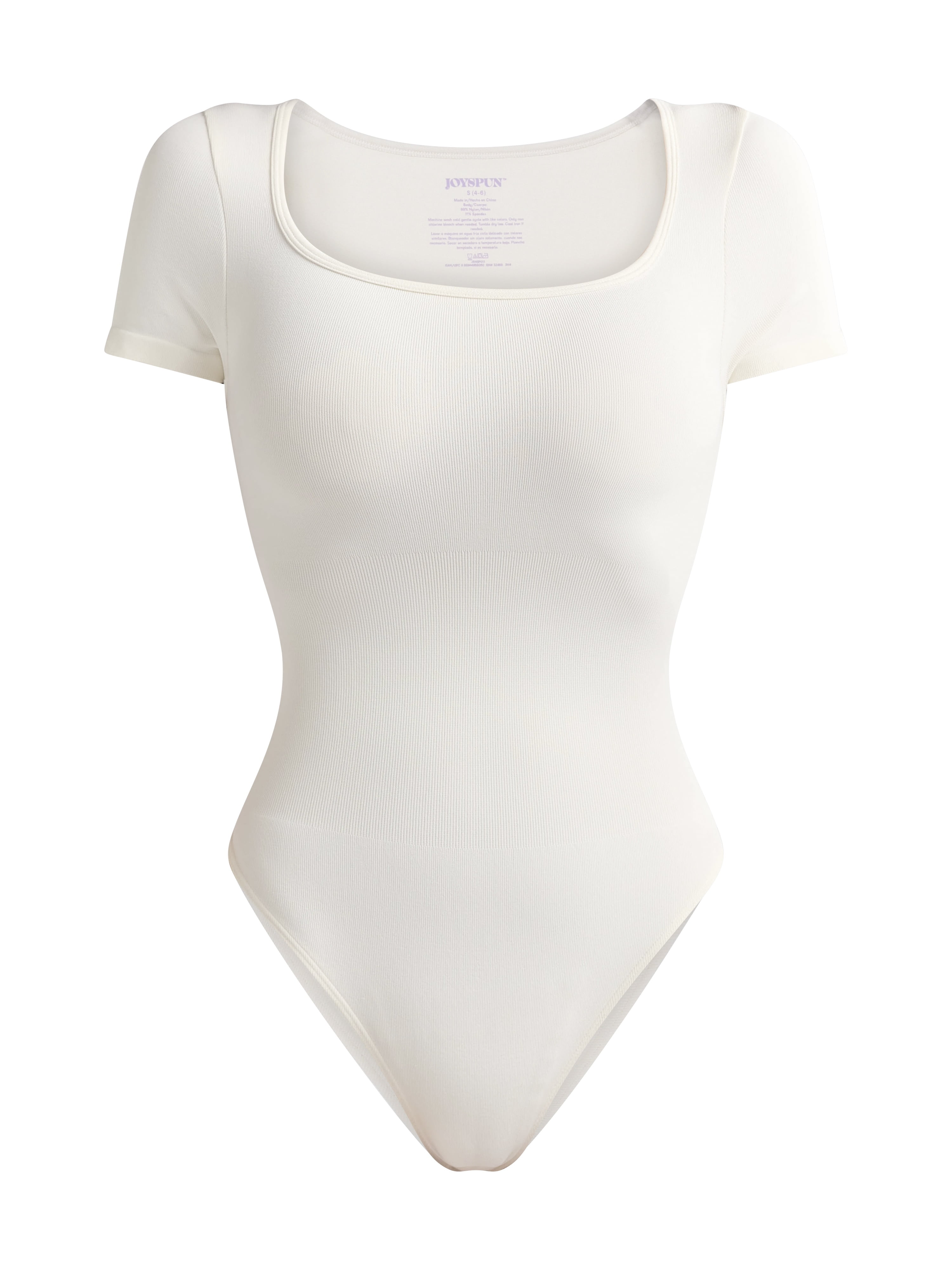 Joyspun Women's Seamless Slimming Bodysuit with Short Sleeves, Sizes S-XXXL