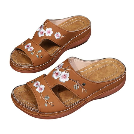 

Summer Ladies Fashion Wedge Heel Embroidery Flower Sandals Women s Shoes