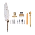 thumbnail image 2 of Antique Feather Pen Quill Pen Set With10 Interchangeable Nib Letter Opener Pen Holder Ink Empty Bottle For Writing Drawing Signature Wedding Decoration Birthday Gift, 2 of 8
