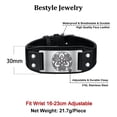 thumbnail image 5 of Bestyle Celtic Knot Tag Bracelets for Men Vintage Black Leather Wristband Cuff, Adjustable Size 6.3In-9.1In, 5 of 7