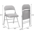 thumbnail image 4 of Twister.CK Folding Chairs Set of 4, PU Upholstered Foldable Chairs with Metal Frame, for Dining Room, Wedding, Commercial Banquet, Gray, 4 of 9