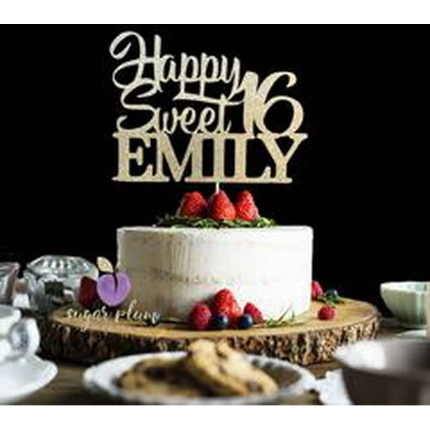 Happy Birthday Cake Topper Walmart Custom Happy Sweet 16 Cake Topper - Walmart.com