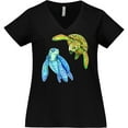 thumbnail image 3 of Inktastic Sea Turtles Swimming Together Women's Plus Size V-Neck T-Shirt, 3 of 5