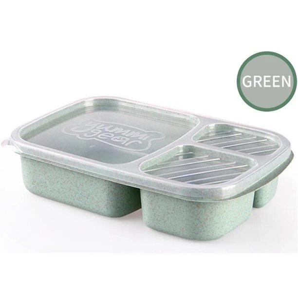 Fiambrera de paja de trigo de 3 rejillas, caja Bento para microondas, caja de almacenamiento de alimentos portátil, vajilla, fiambrera, rosa Ormromra JQFLD303-51