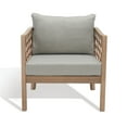 thumbnail image 2 of SAFAVIEH Couture Fiji Modern Eucalyptus Wood Solid Patio Chair, Brown/Light Grey, 2 of 13