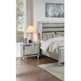 thumbnail image 3 of Glam 6pc Queen Size LED Panel Bed Set Silver Faux Leather Dresser Chest Master Bedroom Furniture, 3 of 9