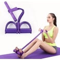 thumbnail image 4 of Fitness Resistance Bands - 6-Tube Pedal Ankle Puller, Pedal Resistance Bands with Handles, Strength Training, Abdomen, Waist, Arms, and Legs Slimming, Home Exercise Equipment(Gray-Blue), 4 of 13