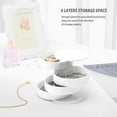 thumbnail image 3 of Small Jewelry Box Earring Holder for Women, Jewelry Storage Box 4-Layer Rotatable Jewelry Accessory Storage Tray with Lid for Rings Bracelets, 3 of 6