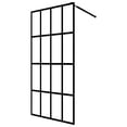 thumbnail image 3 of vidaXL Walk-in Shower Wall with Shelf Black 39.4"x76.8" ESG Glass&Aluminum, 3 of 9